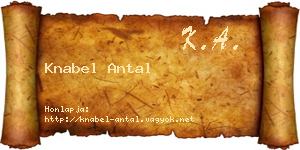 Knabel Antal névjegykártya